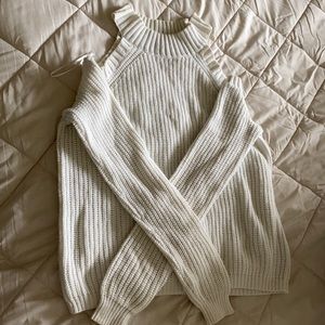 Open shoulder knit sweater